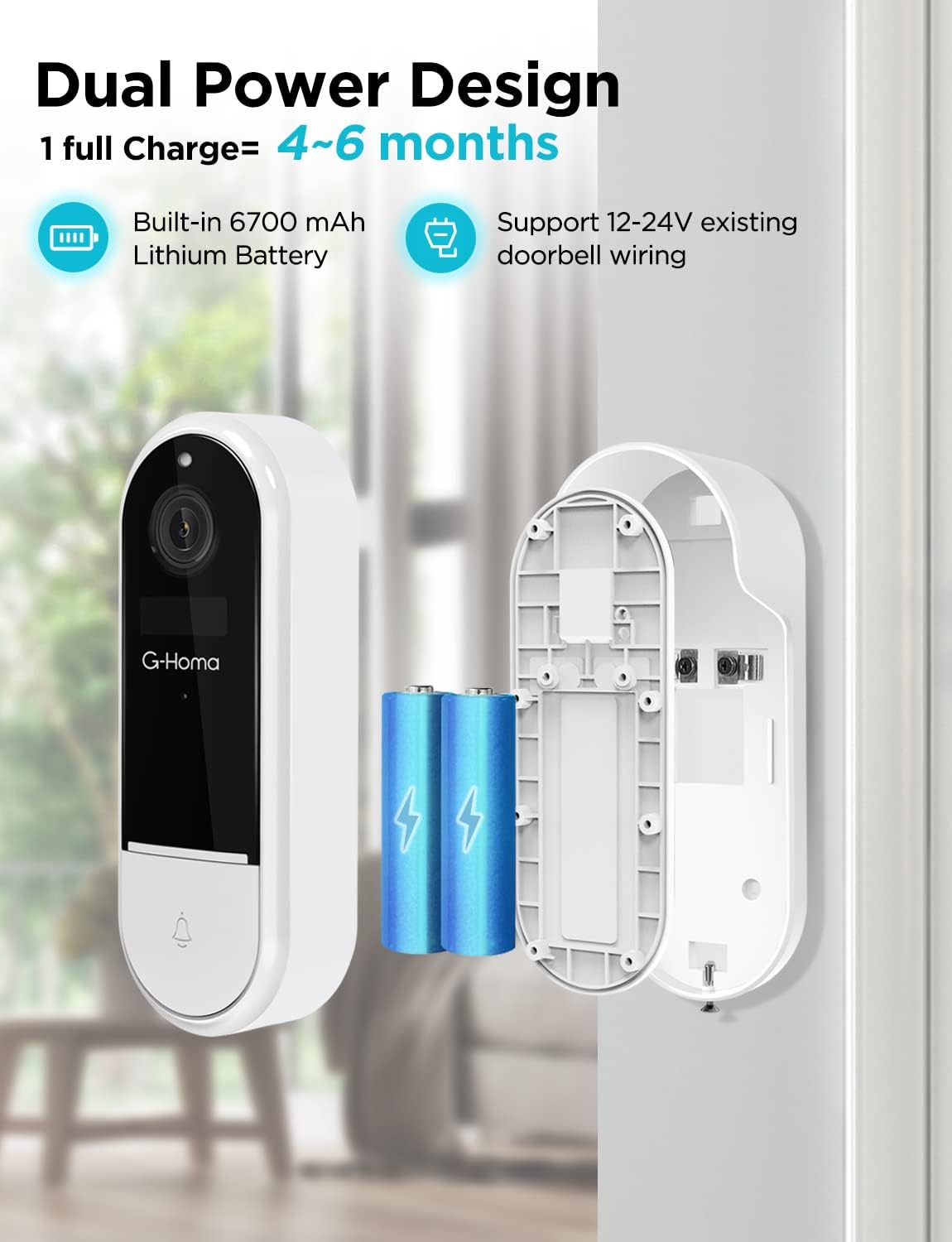 Wireless Wi-Fi Video Doorbell Camera with Motion Detector Y16737