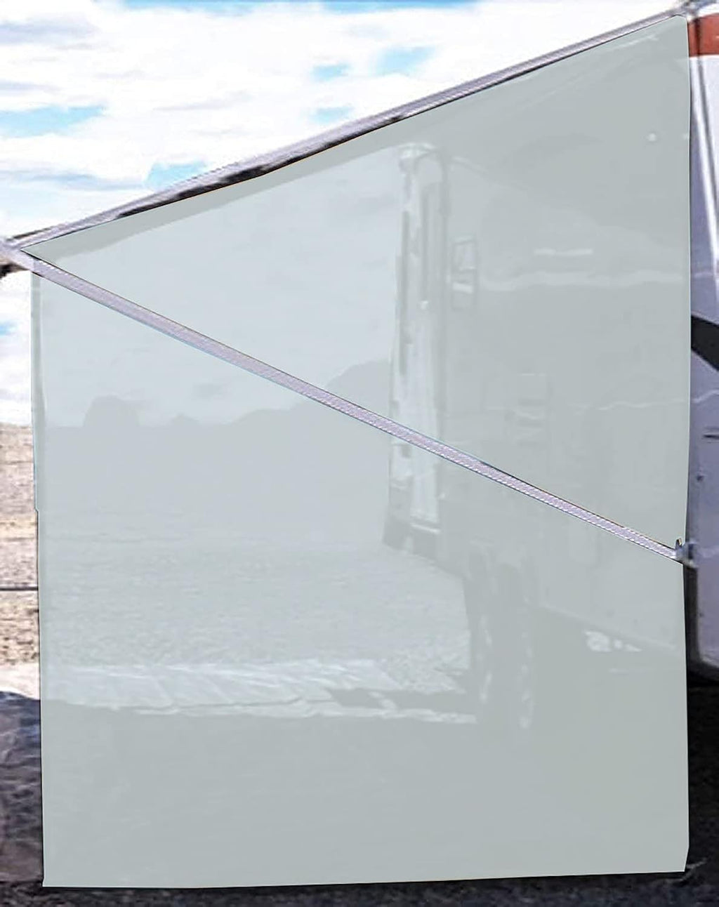 Brown 9'X7' Mesh RV Awning Sun Shade H466649