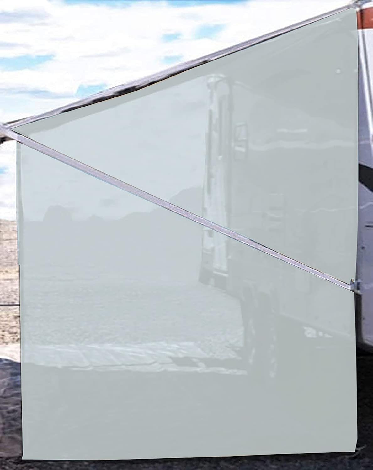 Brown 9'X7' Mesh RV Awning Sun Shade H466649