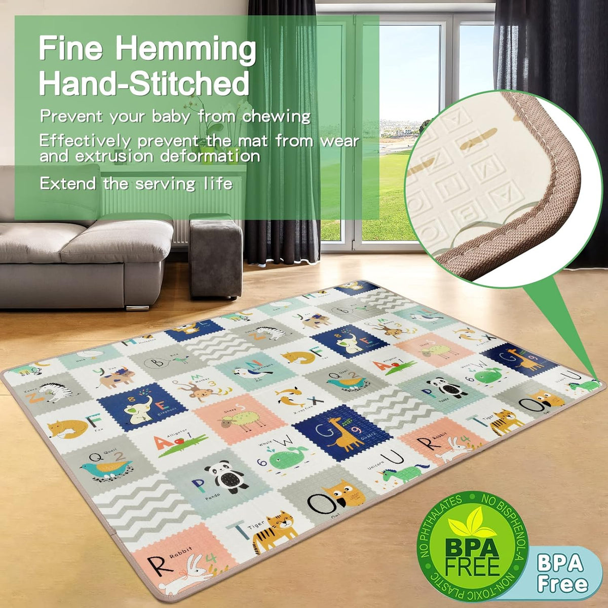 Reversible Foldable Foam Baby Play Mat with Travel Case G3635