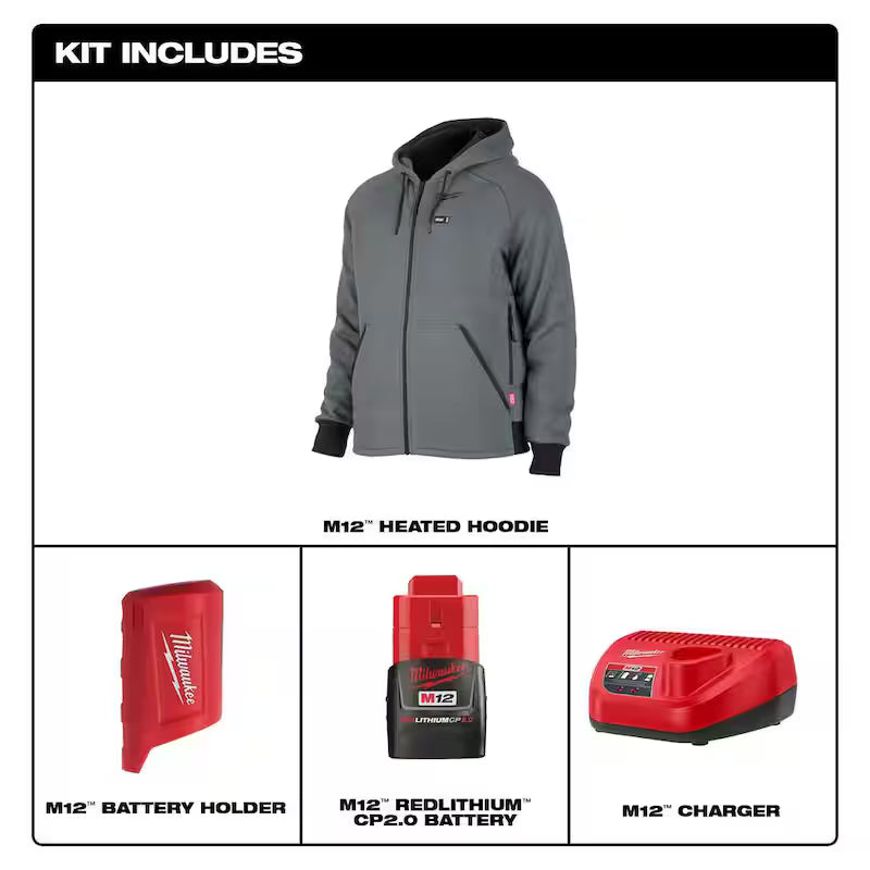 Gray Heated Jacket Hoodie Kit C5245