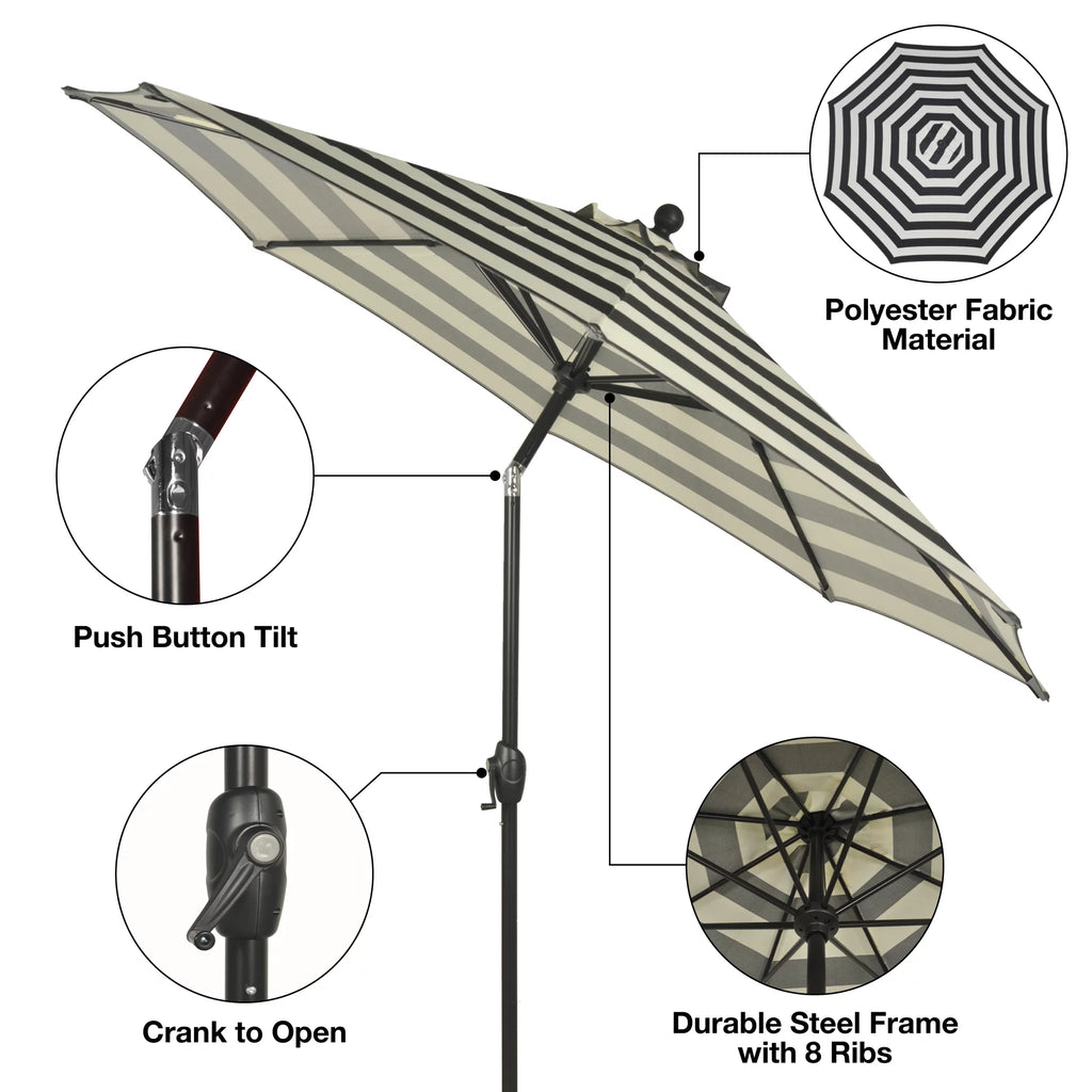9' Round Crank Patio Umbrella G3347
