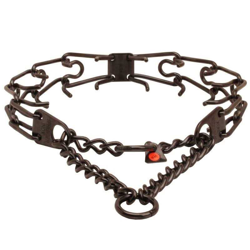 Black Stainless Prong Collar with O Ring T64038