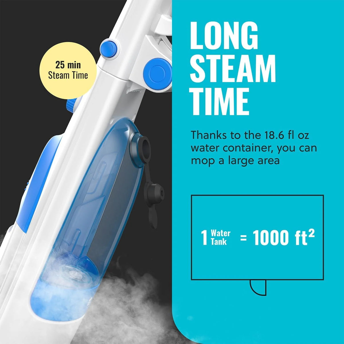 10-in-1 Steam Mop with Detachable Handheld Steam Cleaner E408
