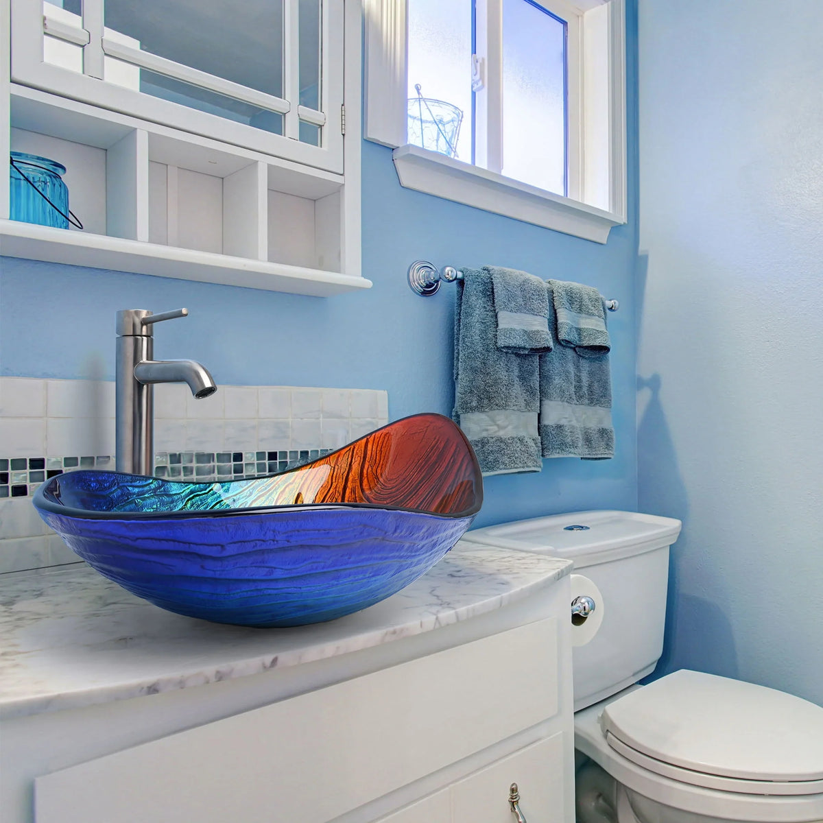 Round Tempered Glass Vessel Sink O9214