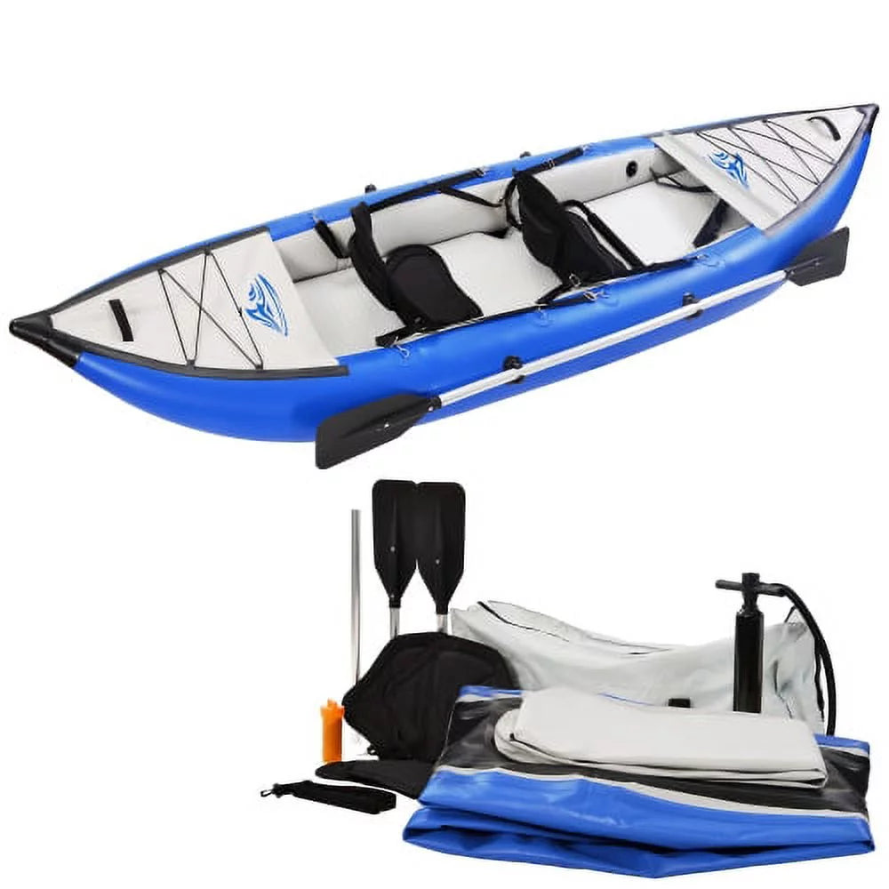 Inflatable Tandem 2 Person Kayak Set with Paddle & Air Pump Q107209
