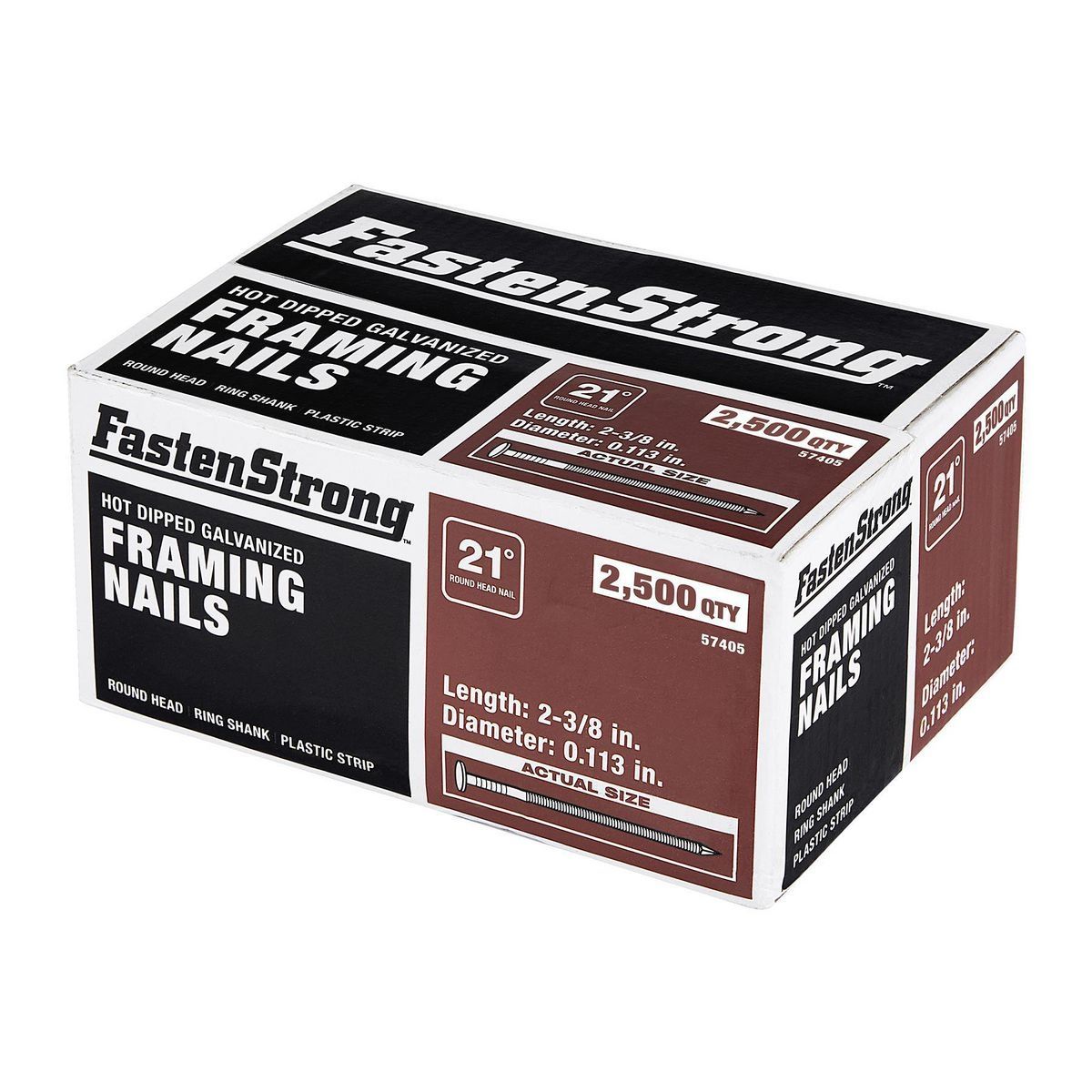 Galvanized Ring Shank Framing Nails 2500 Pack B2594
