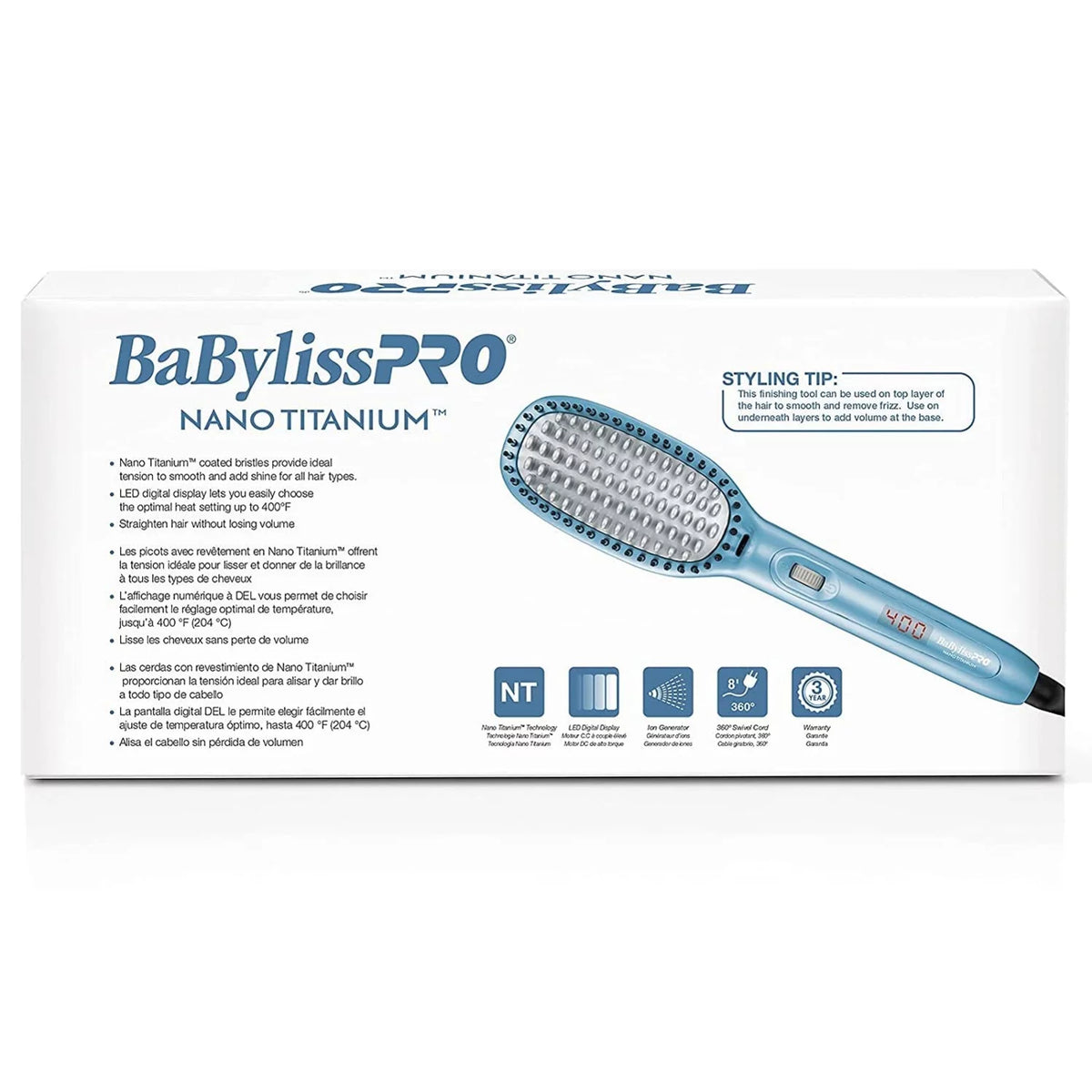 Nano Titanium Compact Thermal Paddle Brush Q7209