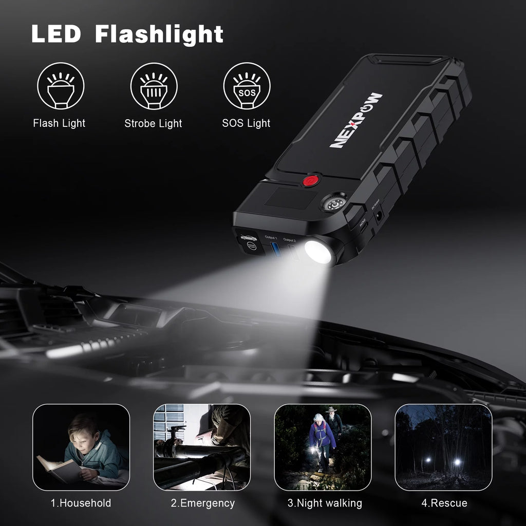 3000A Peak 23800mAH 12V Portable Battery Jump Starter with LCD Display Z633039