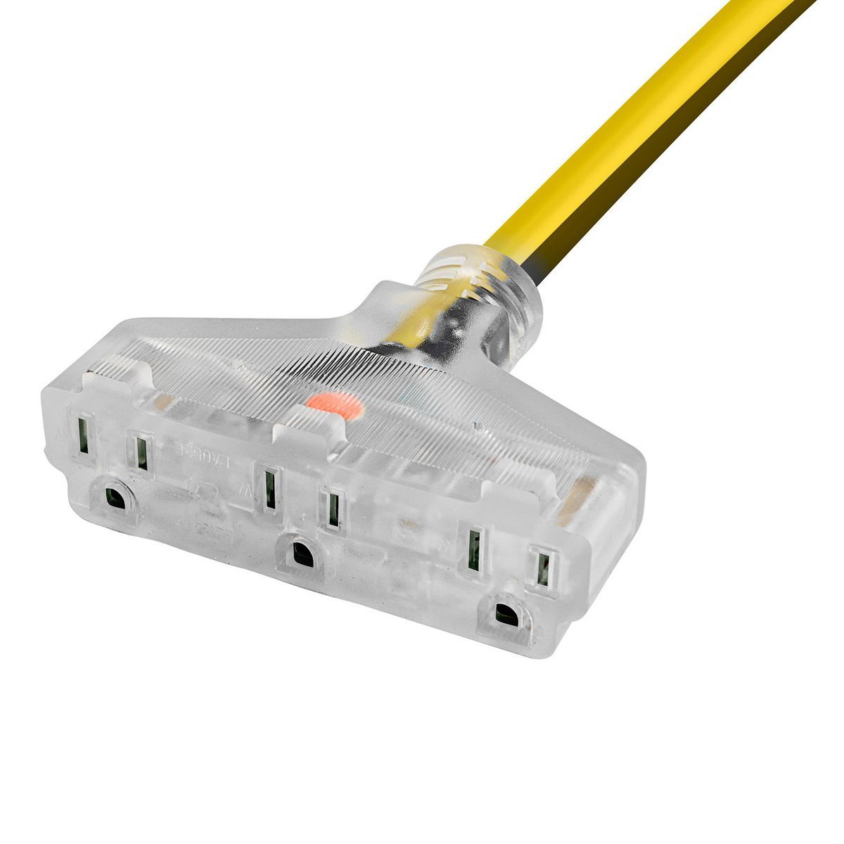 100 ft. 12/3 Gauge Multiple Outlet Extension Cord with Indicator Light, Yellow, Black Y62654