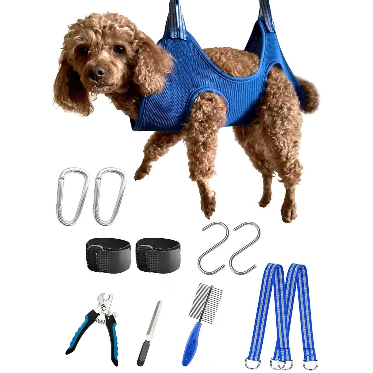 10 in 1 Pet Grooming Hammock Harness with Nail Clippers L224031