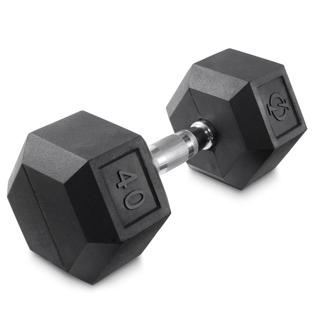 45 lbs Rubber Coated Hex Dumbbell G177128
