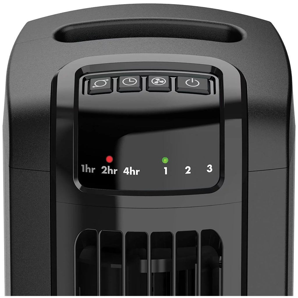 Black 3-Speed Oscillating Tower Fan with Timer and Remote L288355