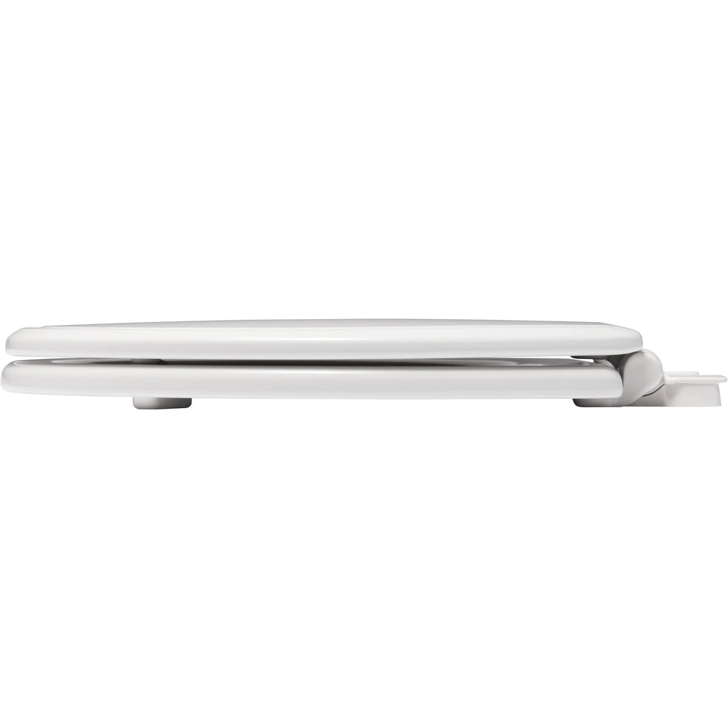 Slow Close Round Enameled Wood Toilet Seat in White N778777