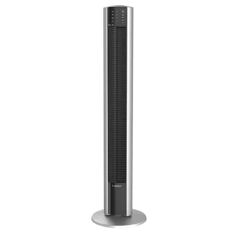 48 in. 4 Speed Silver Oscillating Tower Fan with Timer and Remote Control P9305