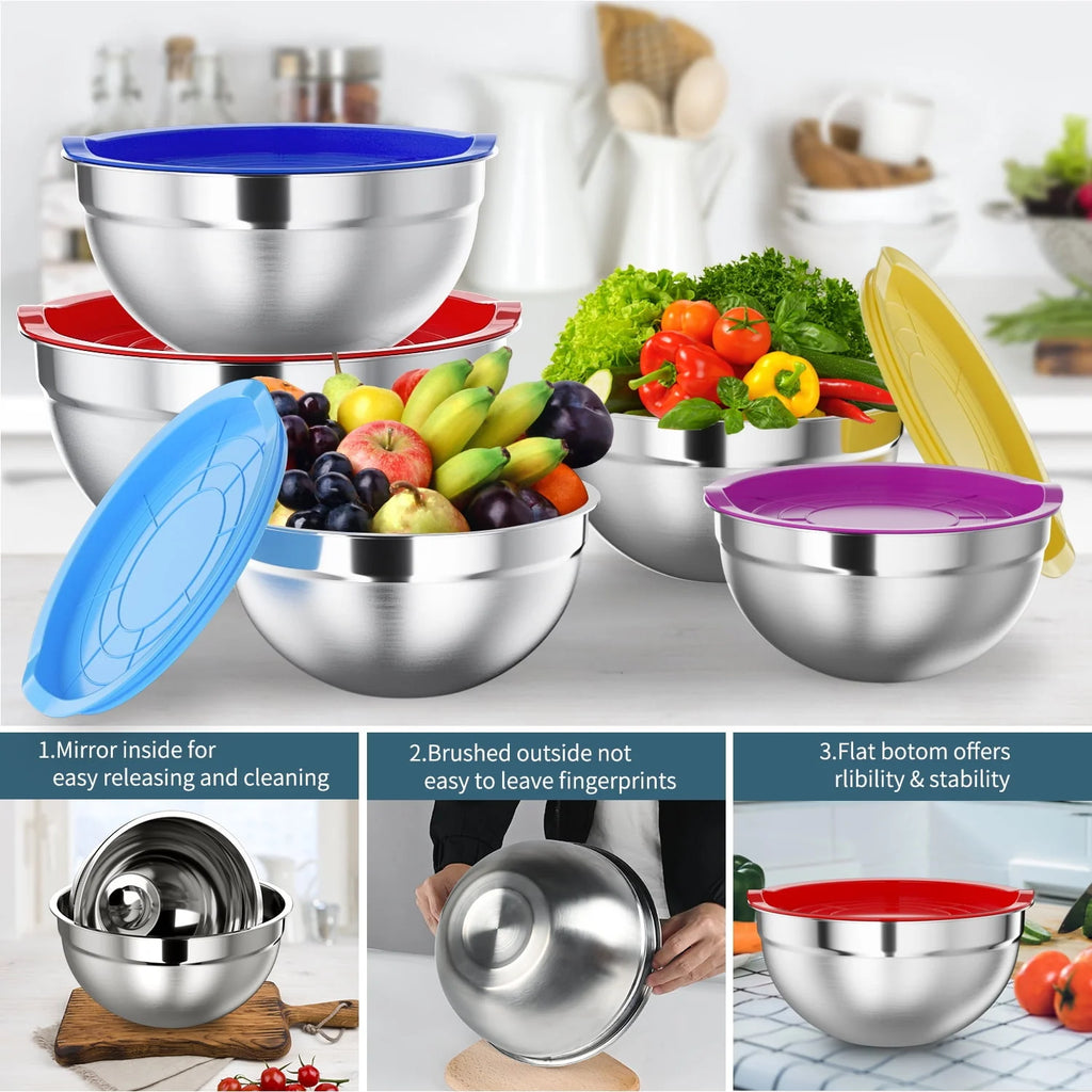 Stainless Steel Mixing Bowls Set with Lids Z20869
