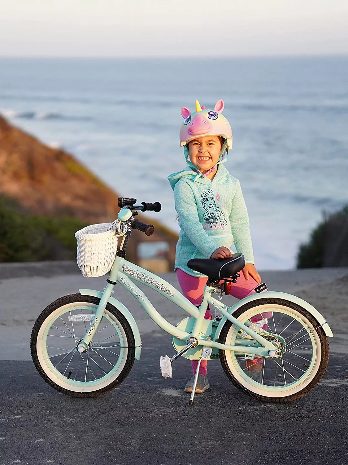 12 14 16 Kids Cruiser Bike with Training Wheels, Green J293