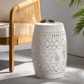 White 12 Lace Cut Iron Side Table B289