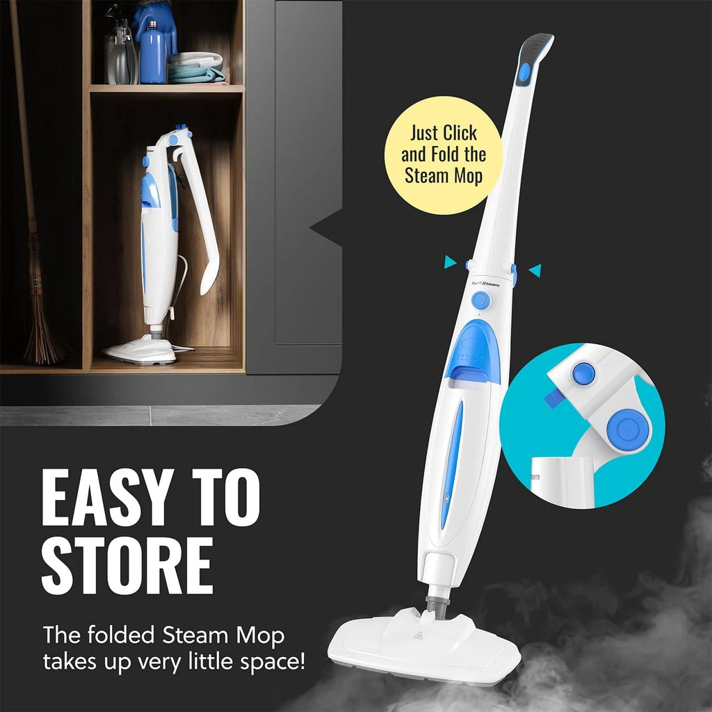 10-in-1 Steam Mop with Detachable Handheld Steam Cleaner E408