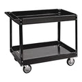 36 in. x 24 in. Two Shelf Steel Service Cart, Black S647427