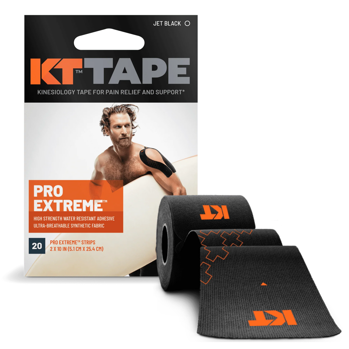 Black Synthetic Kinesiology Tape 20 Precut Strips W609