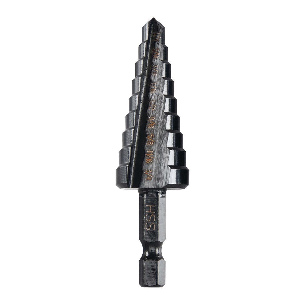 1/4 in. to 3/4 in. Black Oxide Step Drill Bit T98357