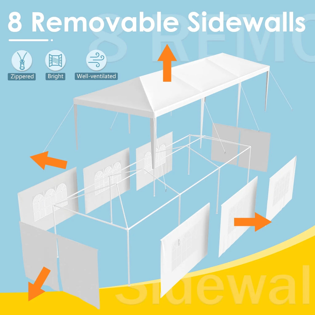 10' x 30' Outdoor Gazebo Canopy with Removable Sidewalls X83067