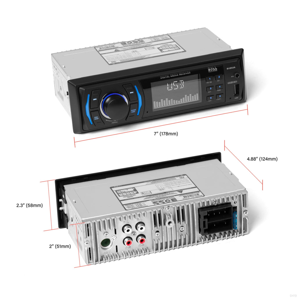 Single Din Mechless Car Audio Stereo Receiver with USB Aux Input AM/FM Radio V691