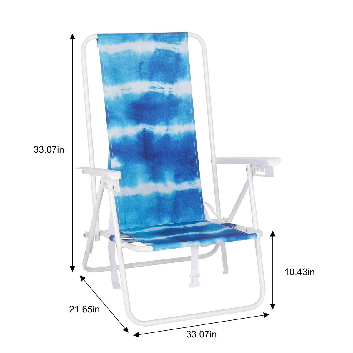 Blue High Back Reclining Backpack Beach Chair U536