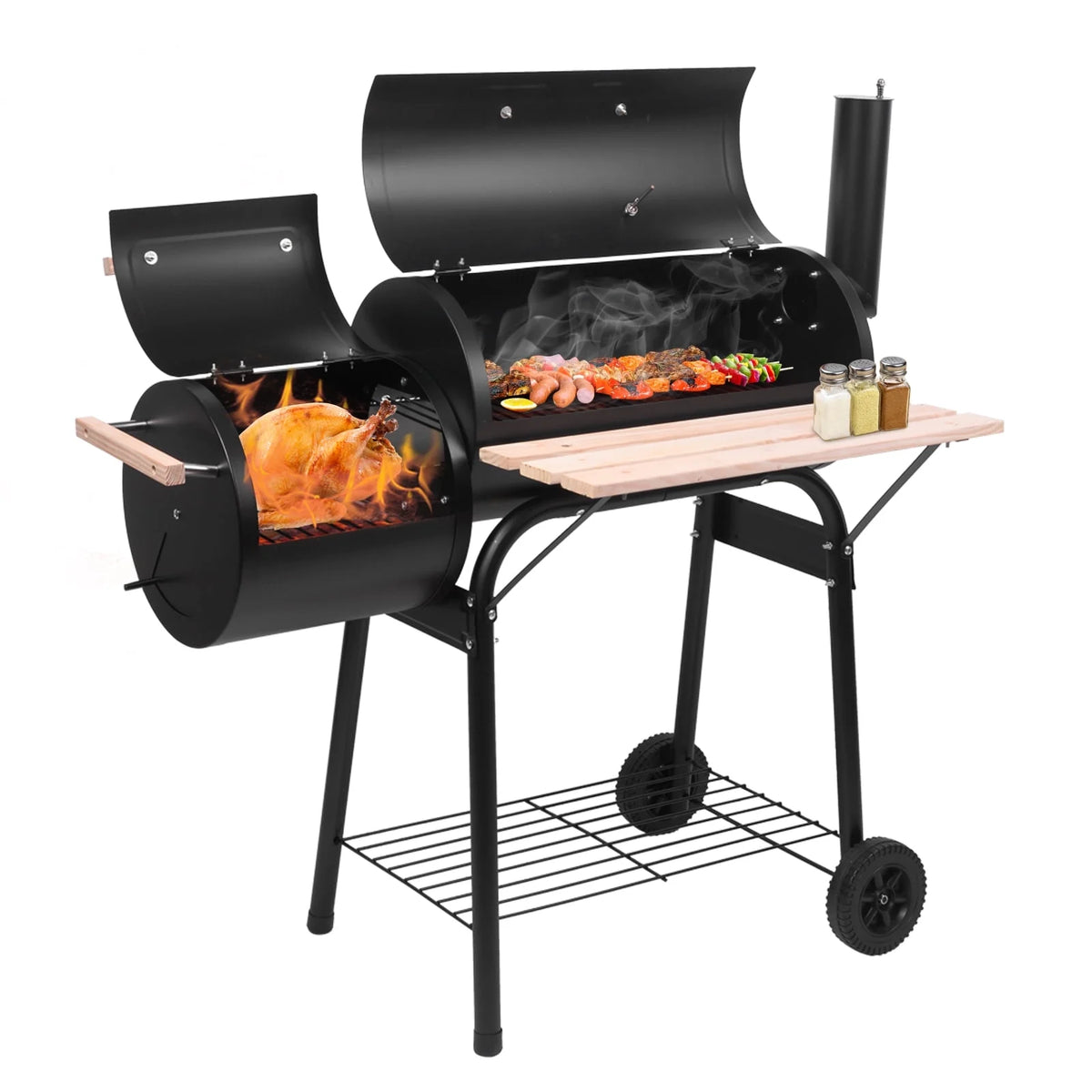 Charcoal Grill with Offset Smoker A577105