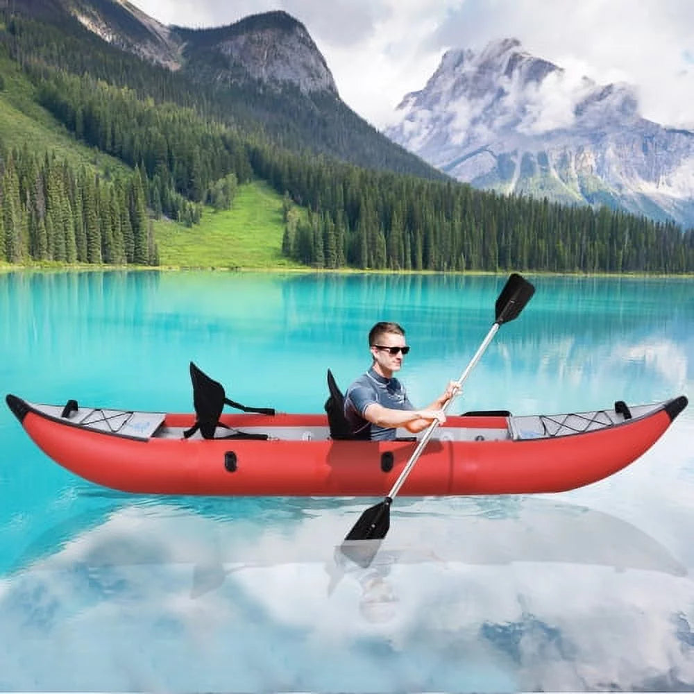 Inflatable Tandem 2 Person Kayak Set with Paddle & Air Pump Q107209