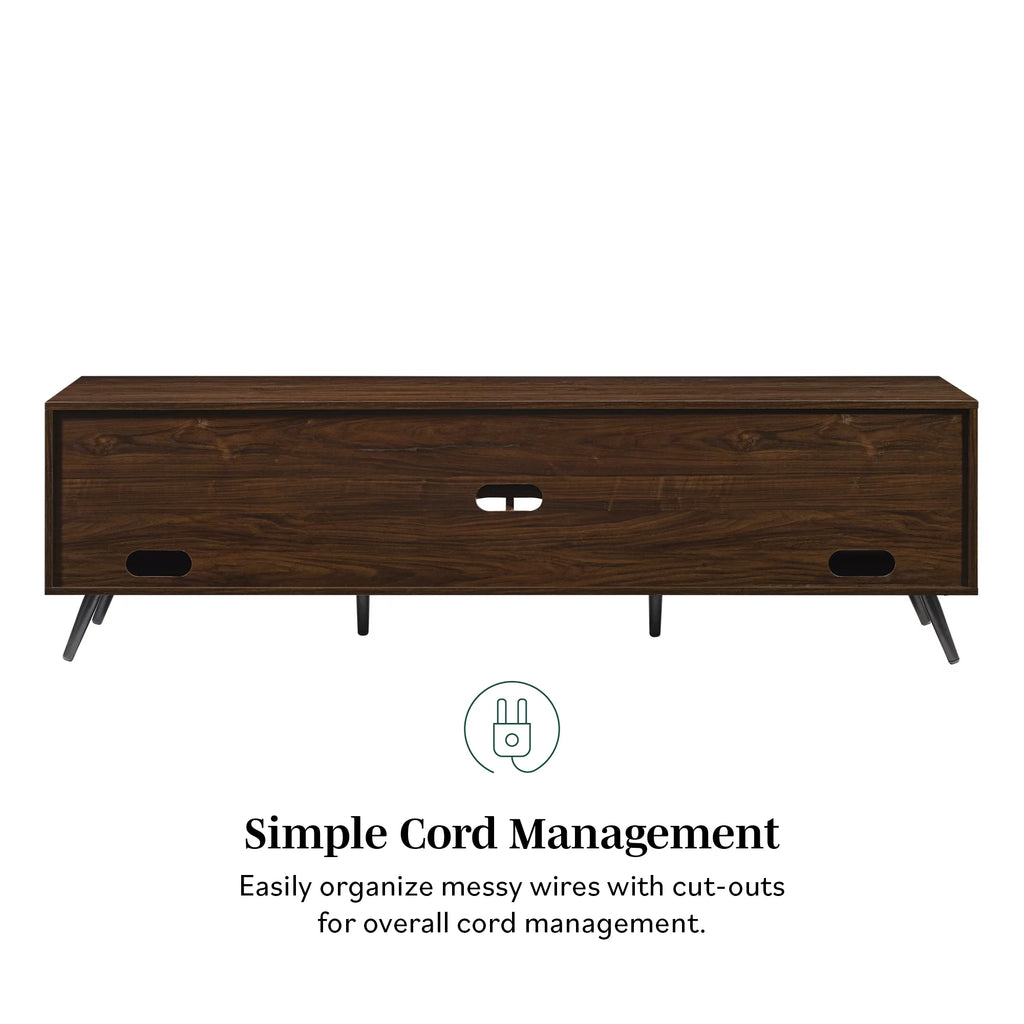 Mid-Century Modern Angle-Door TV Stand, Dark Walnut U808138