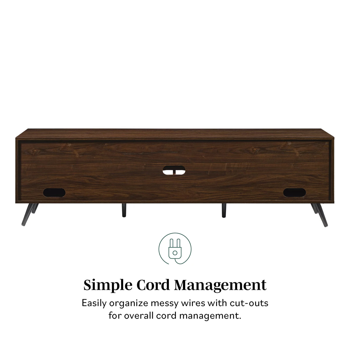 Mid-Century Modern Angle-Door TV Stand, Dark Walnut U808138