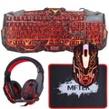 Wired Gaming Keyboard and Mouse Combo with LED Headset Set A185118