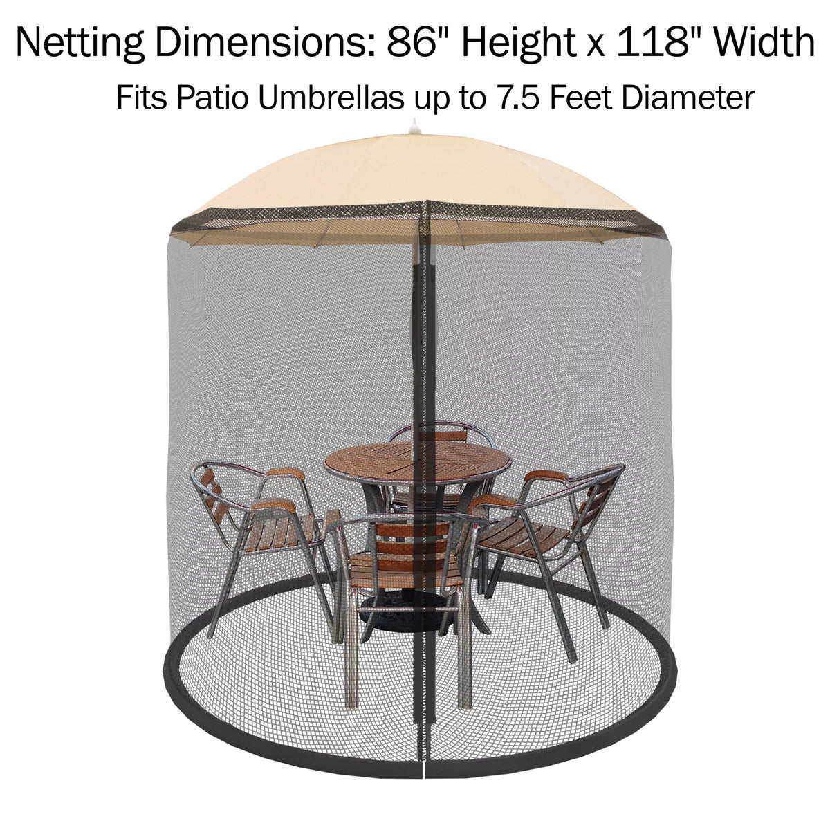 Mosquito Net for 7.5ft Patio Umbrellas with Weighted Bottom O52112