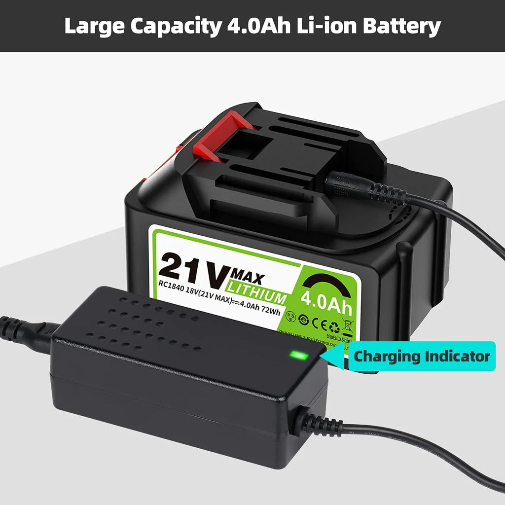 21V Cordless Leaf Blower 135MPH 321CFM 6 Speed with 4.0Ah Li-ion Battery R2584