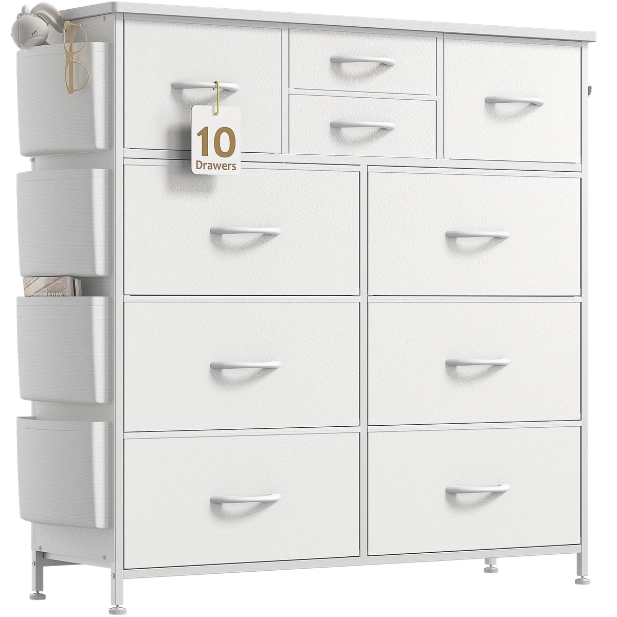 White 10 Drawer Dresser F4801