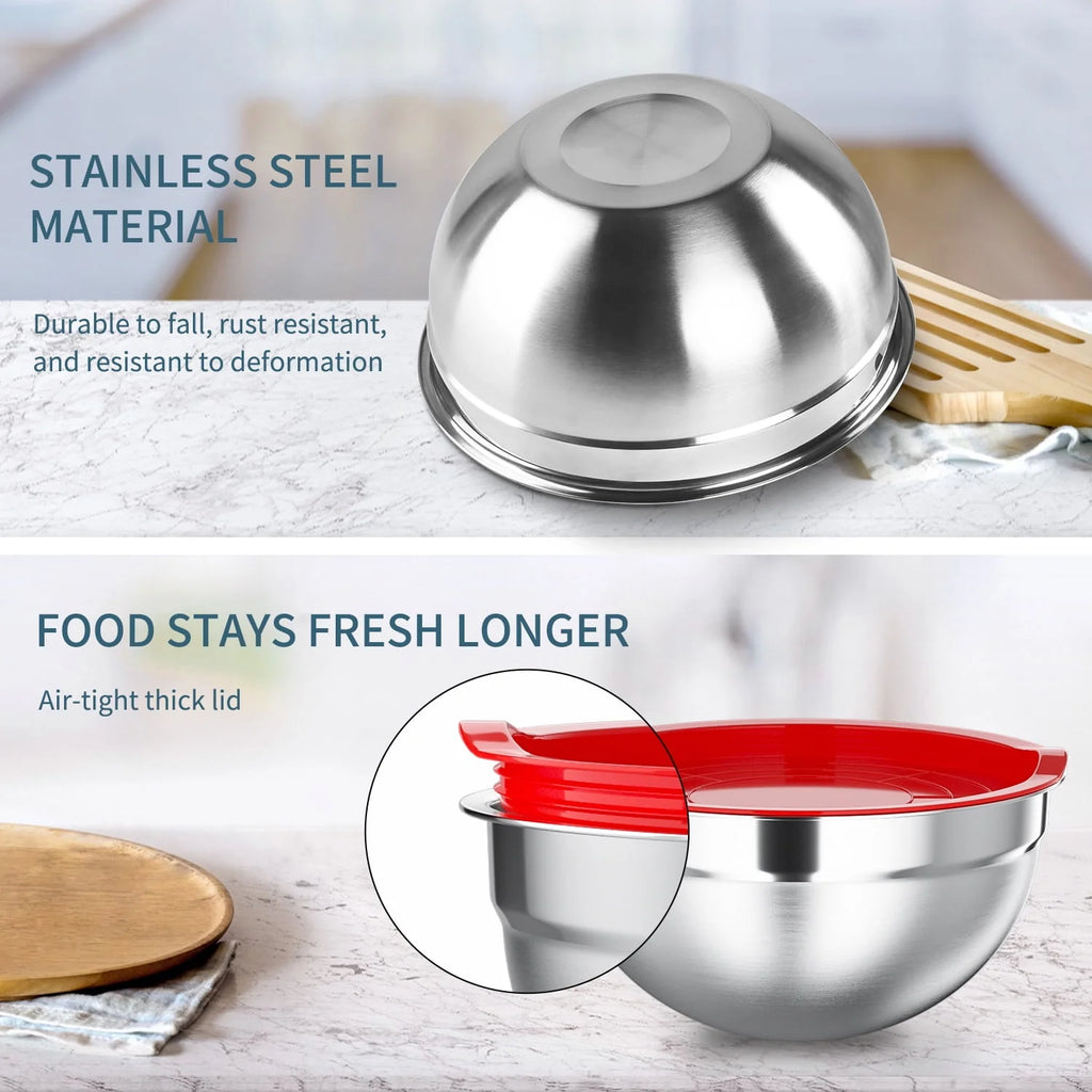 Stainless Steel Mixing Bowls Set with Lids Z20869