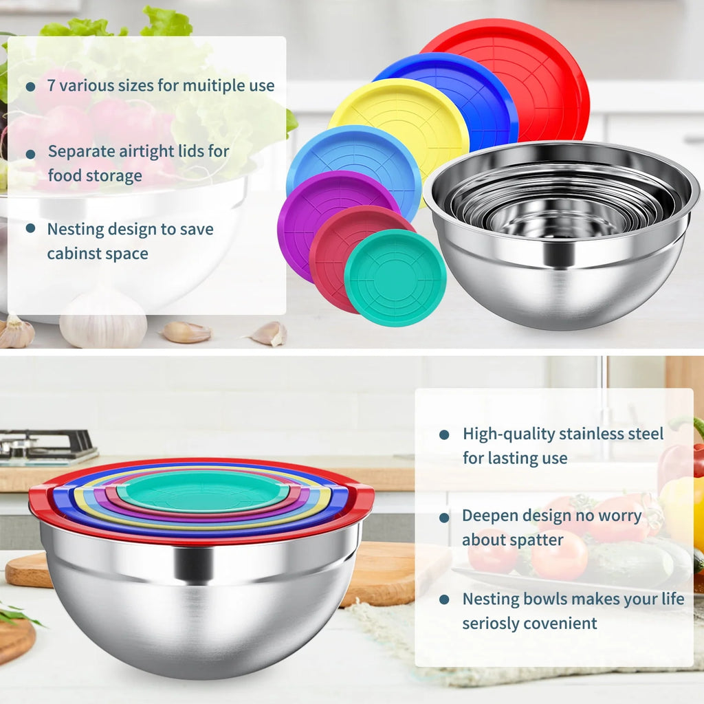 Stainless Steel Mixing Bowls Set with Lids Z20869