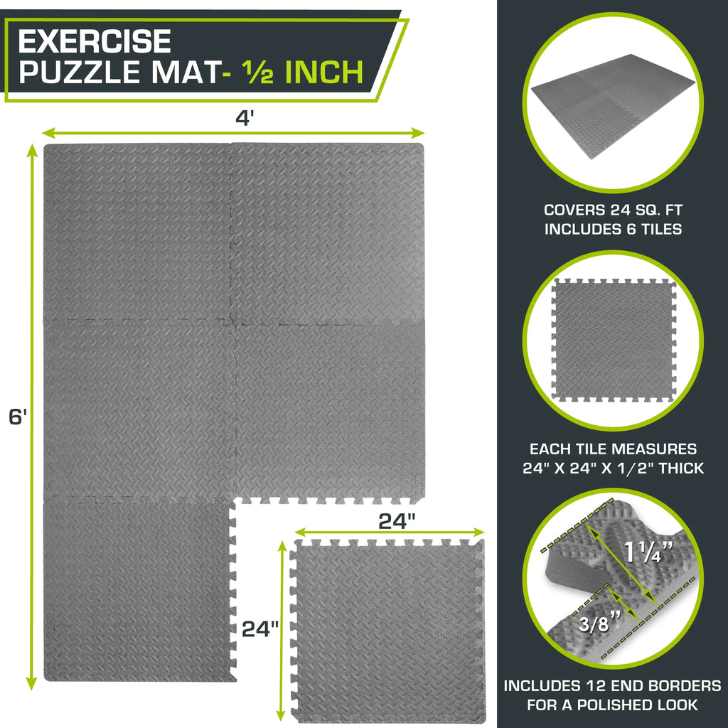 1/2 Thick EVA Foam Interlocking Exercise Mat G5596
