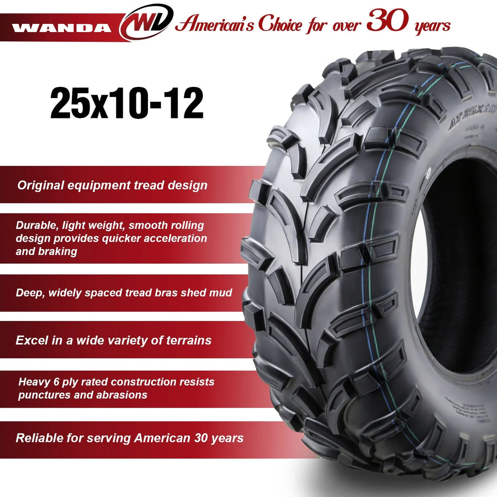 25x10-12 6PR ATV/UTV Tires Set 2 N636