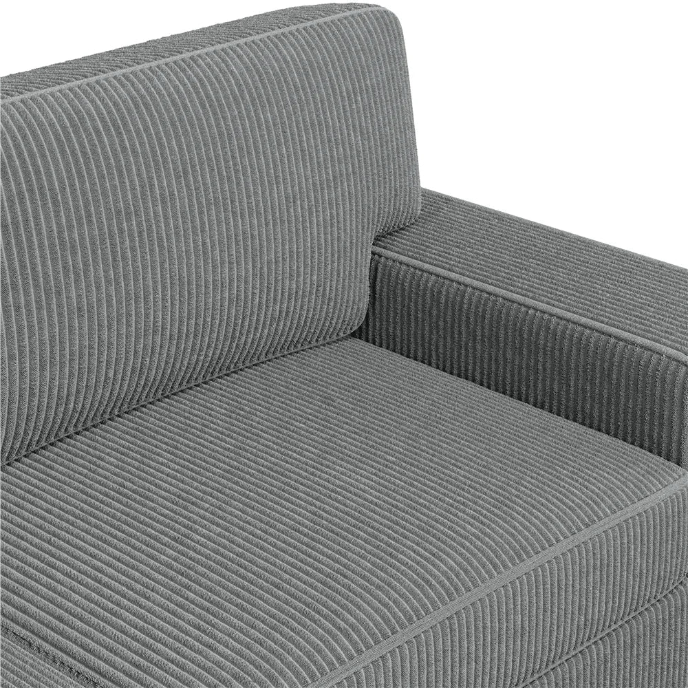 83.5'' W 2-Seater Corduroy Fabric Sofa Couch with USB Charging Ports, Ivory H797