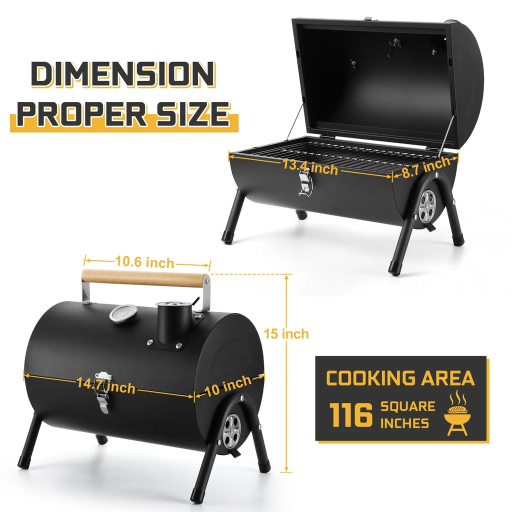 Portable Charcoal Grill with Accessories Tools M324265