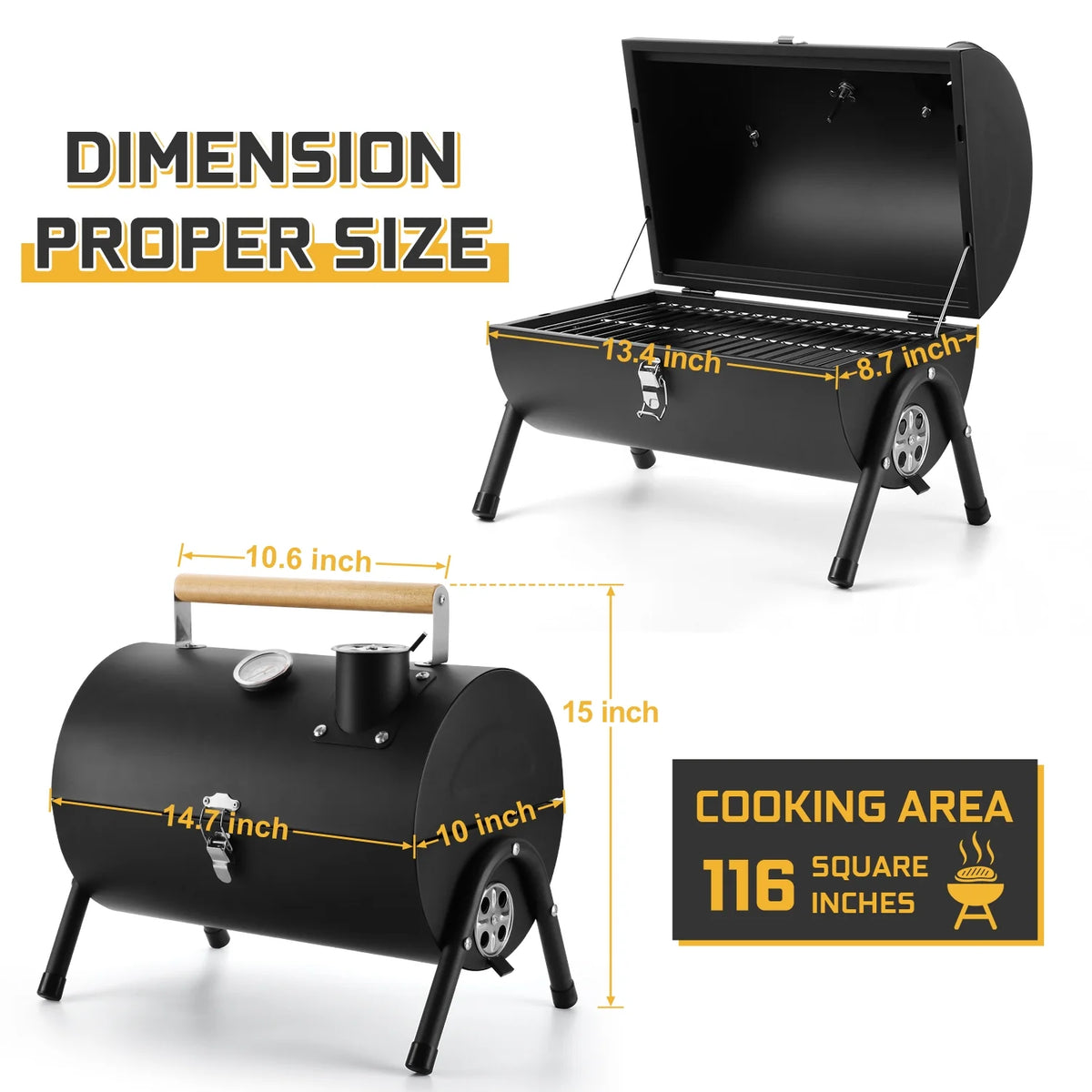 Portable Charcoal Grill with Accessories Tools M324265