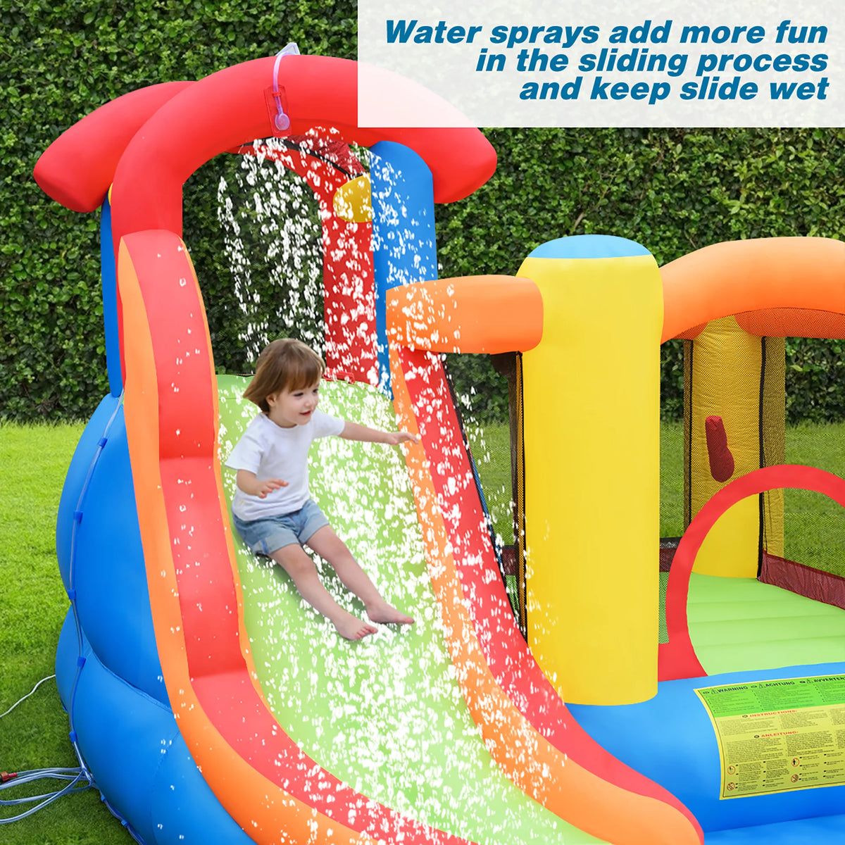 Inflatable Bounce House Water Slide with Splash Pool E8354