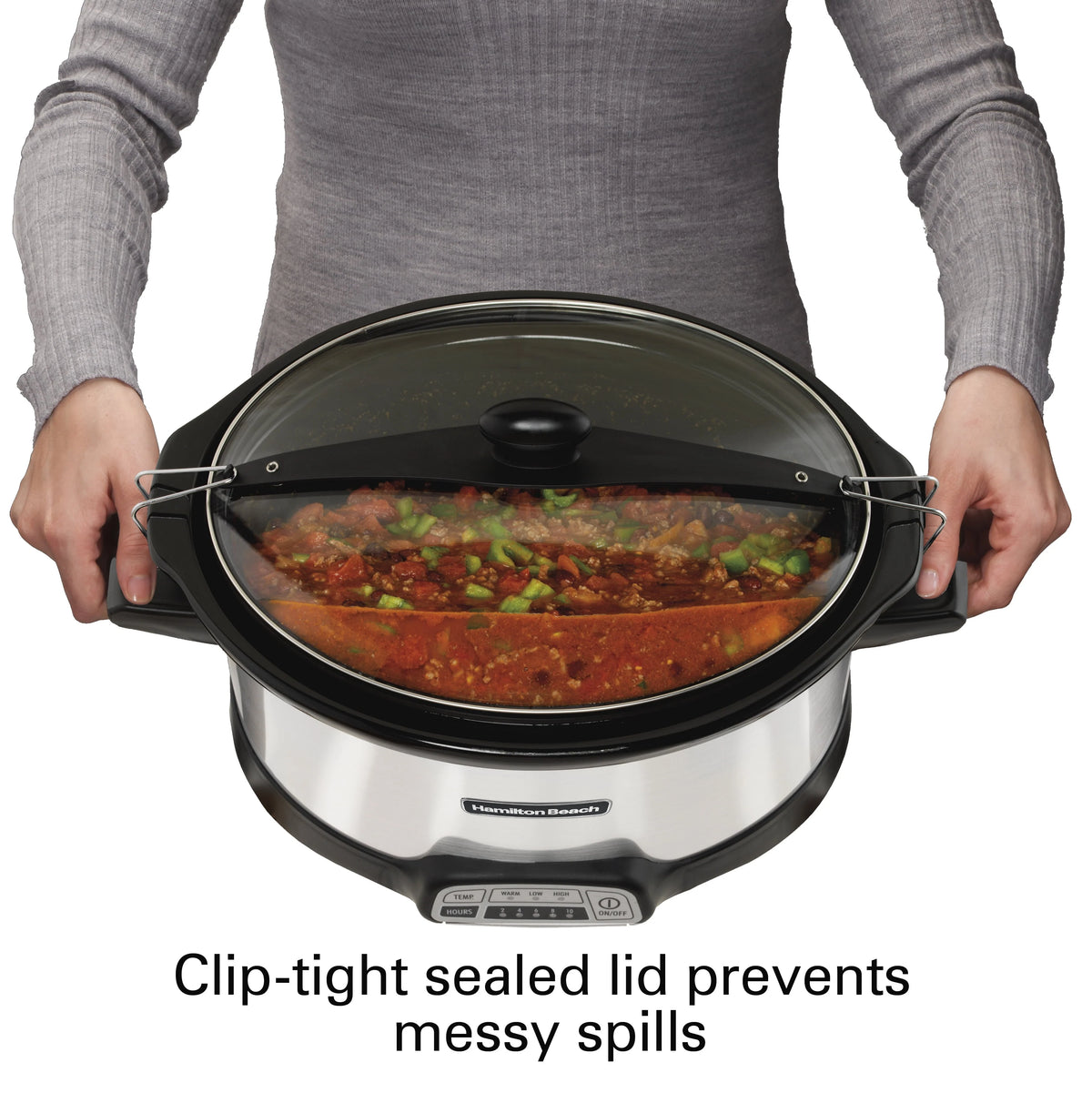 Programmable Slow Cooker with Party Dipper, 7 Quart, Red X2000