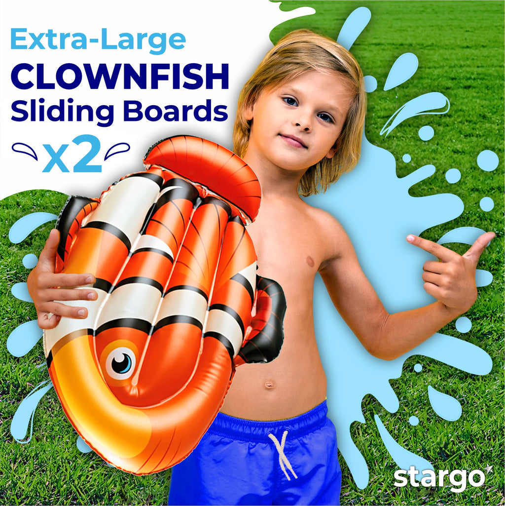 18 Feet x 5 Feet Water Slide with Splash Pad and Sprinkler I91752