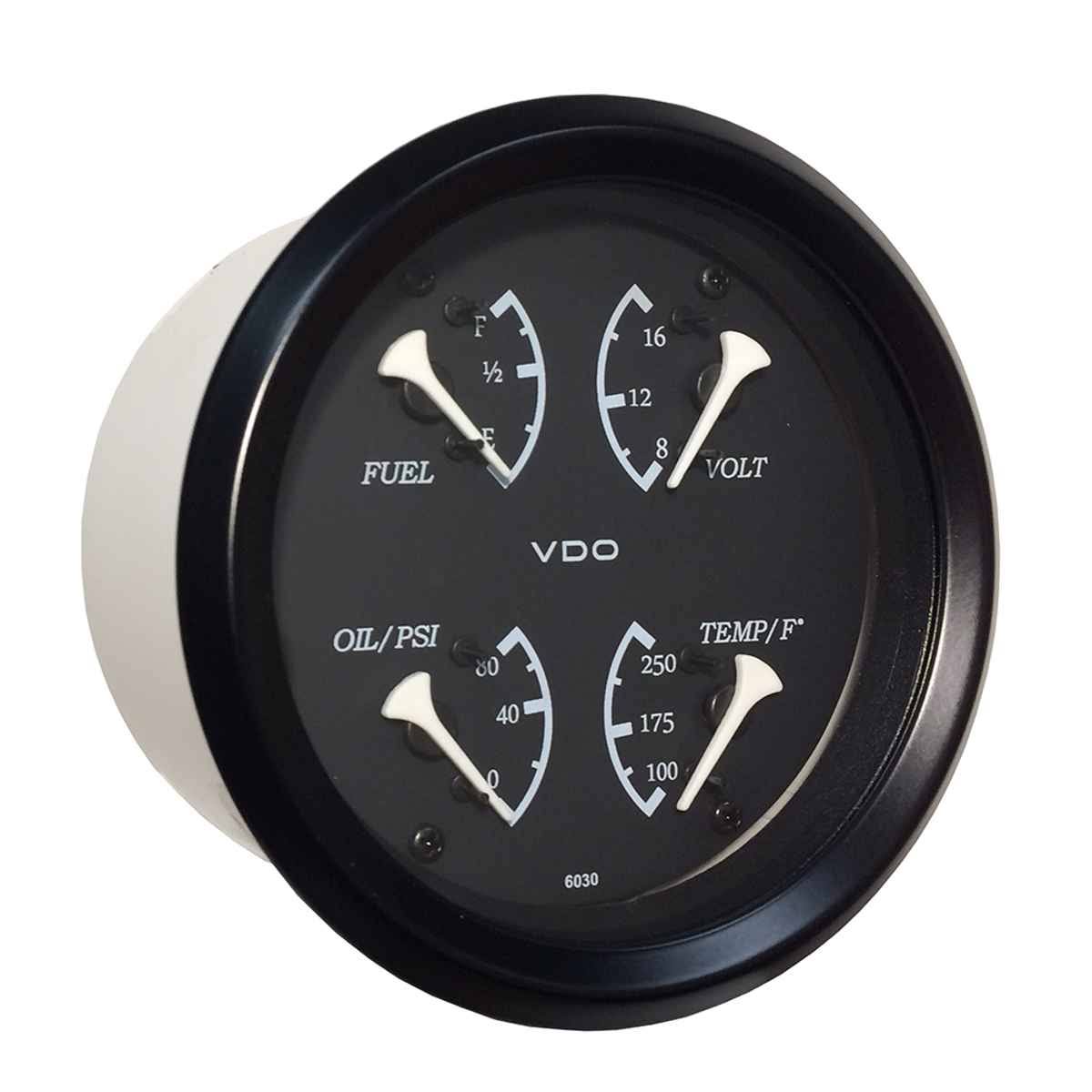 4 in 1 Gauge 85 mm Black Dial White Pointer C119105