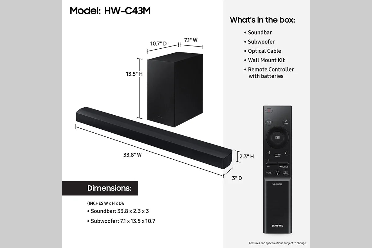 2.1ch. Soundbar with Subwoofer Y4330