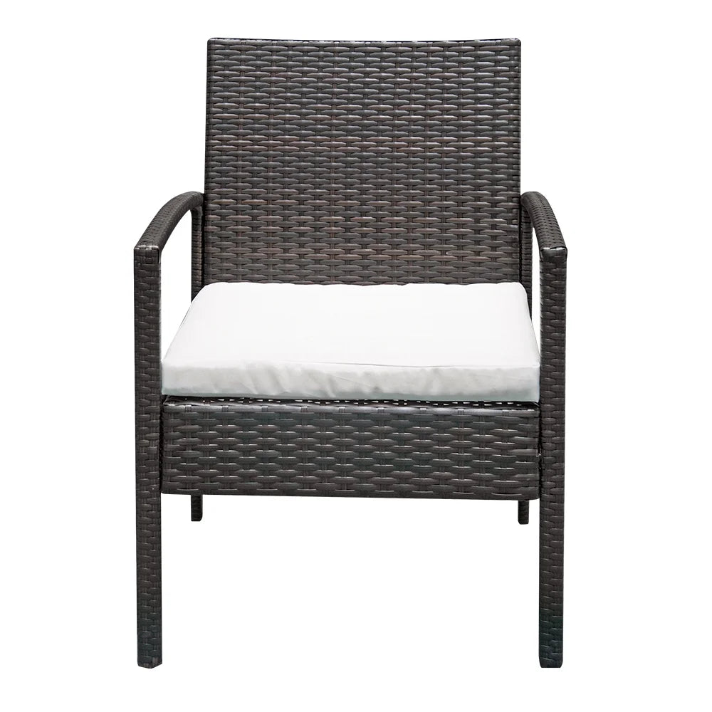 4 Pieces Rattan Cushioned Sofa Table Set E216199